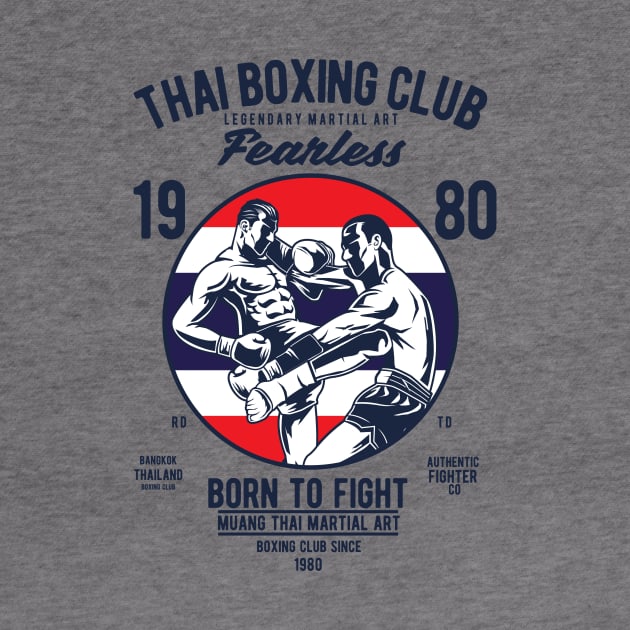 Thai Boxing Club Muay Thailand Kickboxing Martial Art by Print Cartel